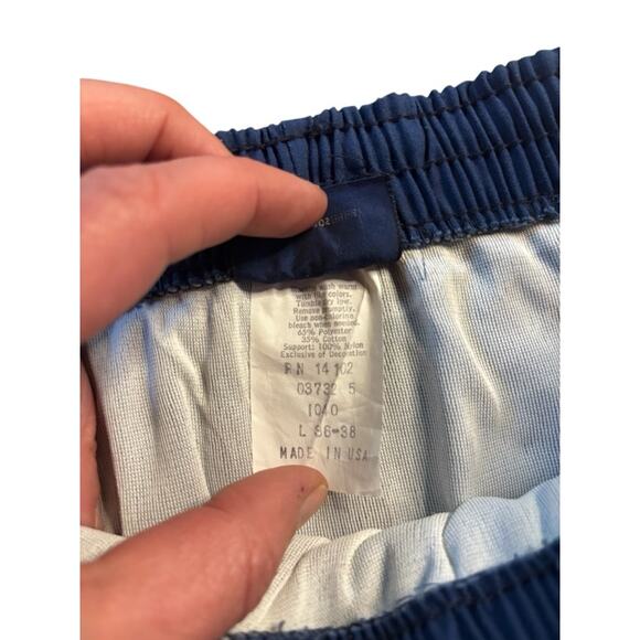 Vintage Vtg Towncraft Swim Shorts Blue w Red Yellow TRIM Bathing Suit Trunks Med - Picture 5 of 7